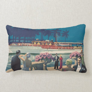 Vintage Kunst-Deko-Yacht-Boots-Cocktail-Party-Mode Lendenkissen
