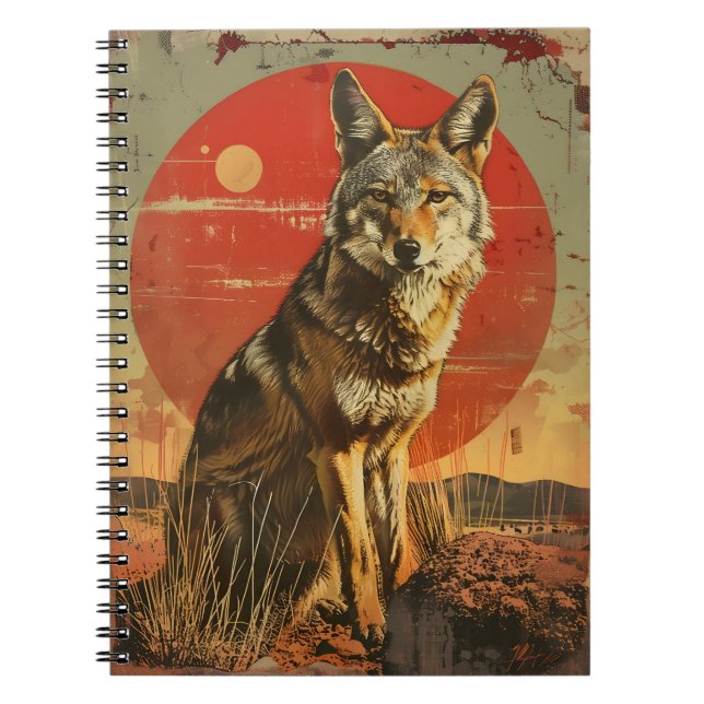 Vintage Kunst der Coyote Notizblock (Vorderseite)