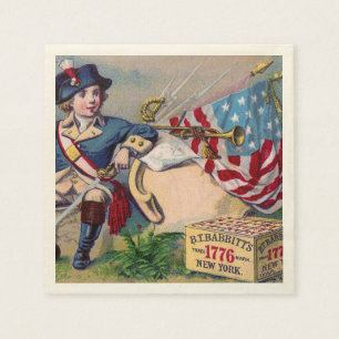 Vintage Kunst der revolutionären patriotischen Serviette