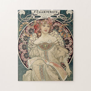 Vintage Kunst des Künstlers Alphonse Mucha Puzzle