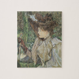 Vintage Kunst, Frauen mit Handschuhen von Toulouse Puzzle