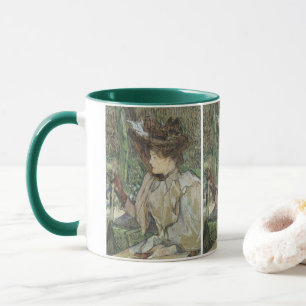 Vintage Kunst, Frauen mit Handschuhen von Toulouse Tasse