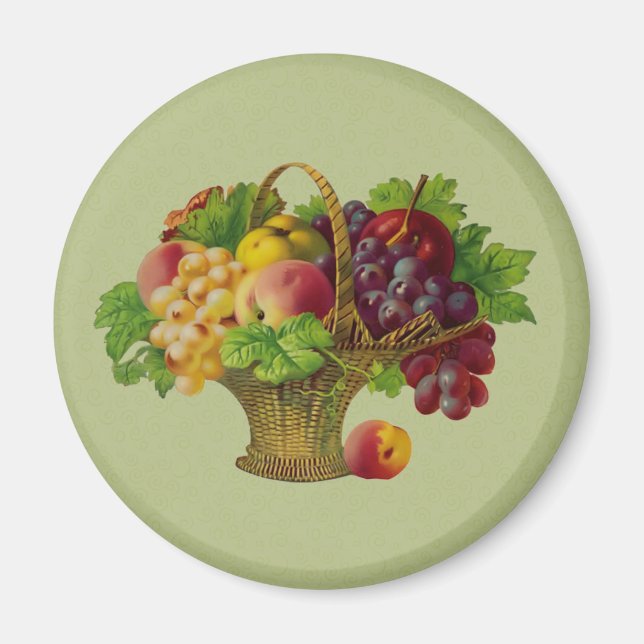 Vintage-Kunst-Fruchtkorb-Magnet Magnet (Vorne)