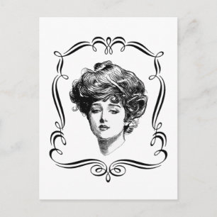 Vintage-Kunst-Gibson-Girl-Postkarte Postkarte