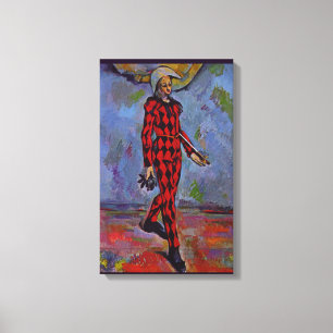 Vintage Kunst - Harlequin von Paul Cezanne Leinwanddruck