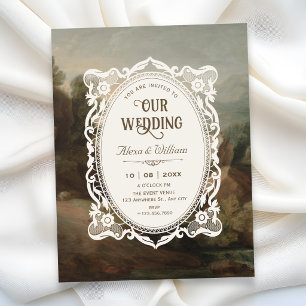 Vintage Kunst Hochzeit Einladung