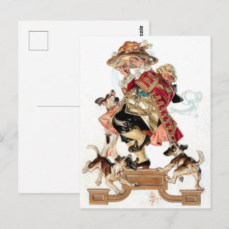 Vintage-Kunst Humorvolle Thanksgiving-Postkarten Postkarte
