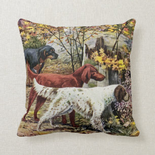 Vintage Kunst-Hundeliebhaber-Setzer Kissen