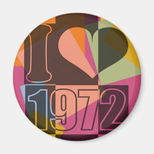 Vintage Kunst - I Liebe (Herz) 1972 - Magnete