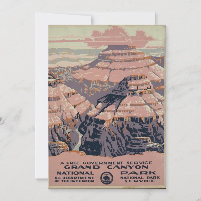 Vintage Kunst im Grand Canyon Karte (Vorderseite)