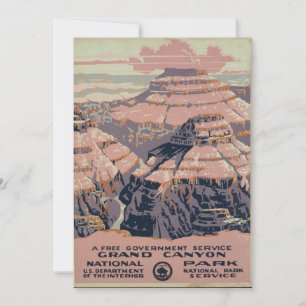 Vintage Kunst im Grand Canyon Karte