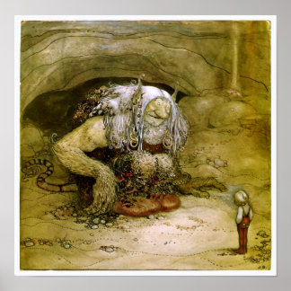 Vintage Kunst - John Bauer Fantasy Art Poster