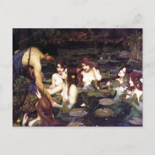 Vintage-Kunst John W. Waterhouse Hylas und Nymphen Postkarte