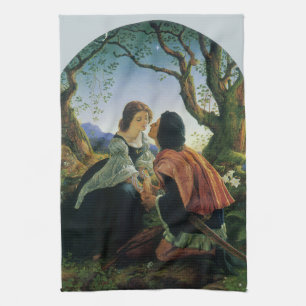 Vintage-Kunst, Liebende bei Dämmerung, Sir Joseph  Geschirrtuch