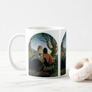 Vintage Kunst, Liebende bei Dämmerung, Sir Joseph  Kaffeetasse