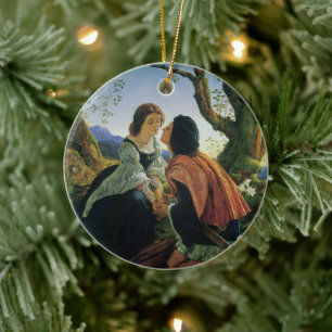 Vintage Kunst, Liebhaber der Abenddämmerung, Sir J Keramikornament