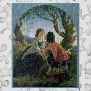 Vintage Kunst, Liebhaber der Abenddämmerung, Sir J Puzzle