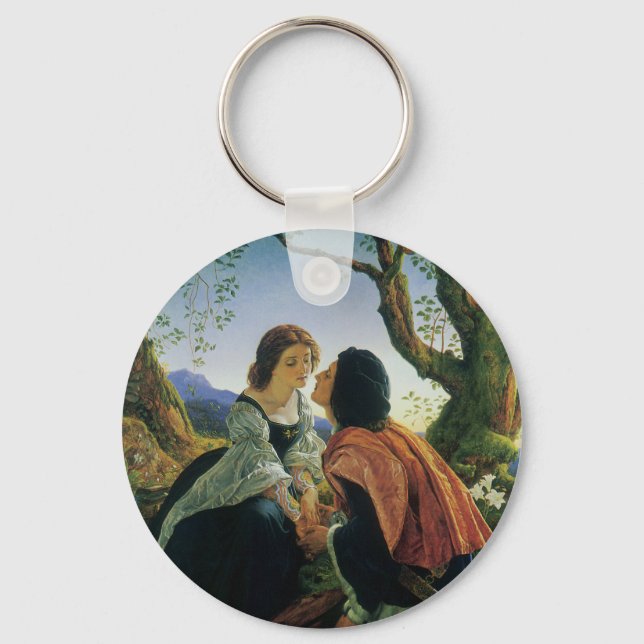 Vintage Kunst, Liebhaber der Abenddämmerung, Sir J Schlüsselanhänger (Vorderseite)