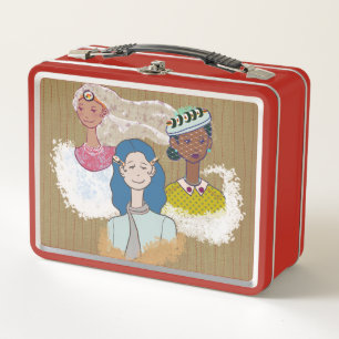 Vintage-Kunst-Lunchbox Rot Metall Brotdose