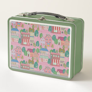 Vintage-Kunst-Lunchboxe Grün Metall Brotdose