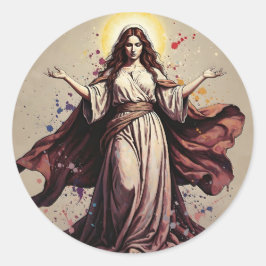 Vintage-Kunst Maria Magdalena Runder Aufkleber