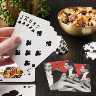 Vintage-Kunst-Mord-im-Dunkel-Spiel Spielkarten
