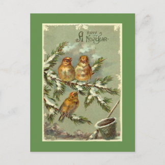 Vintage-Kunst Neujahrspostkarte Feiertagspostkarte