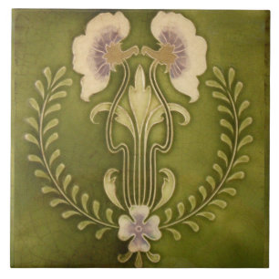 Vintage Kunst Nouveau Fliese