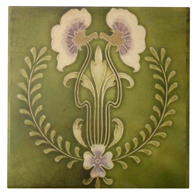 Vintage Kunst Nouveau Fliese (Vorderseite)