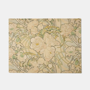 Vintage Kunst Nouveau, Pfingstrosen durch Alphonse Fußmatte