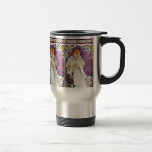 Vintage Kunst Nouveau Reise-Tasse - durch Mucha Reisebecher