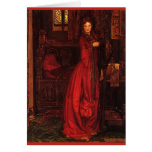 Vintage Kunst - "Rosamond" Frau in Rot,