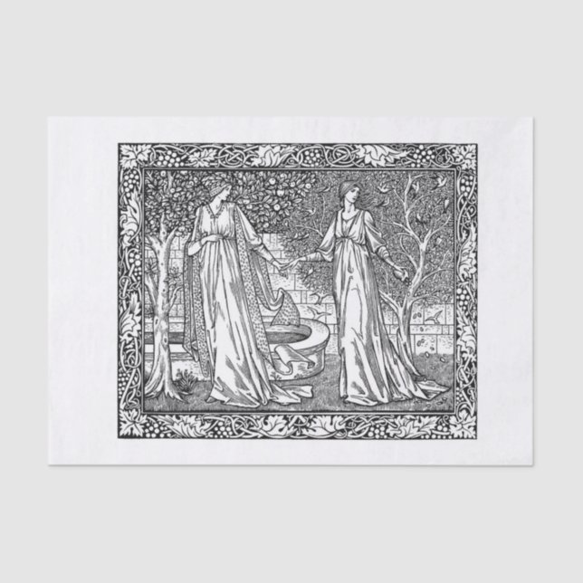 Vintage Kunst Seidenpapier (Vorderseite)