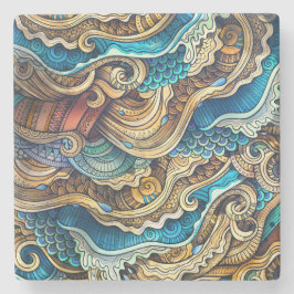 Vintage Kunst Steinuntersetzer