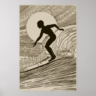 Vintage Kunst - Surfposter Poster