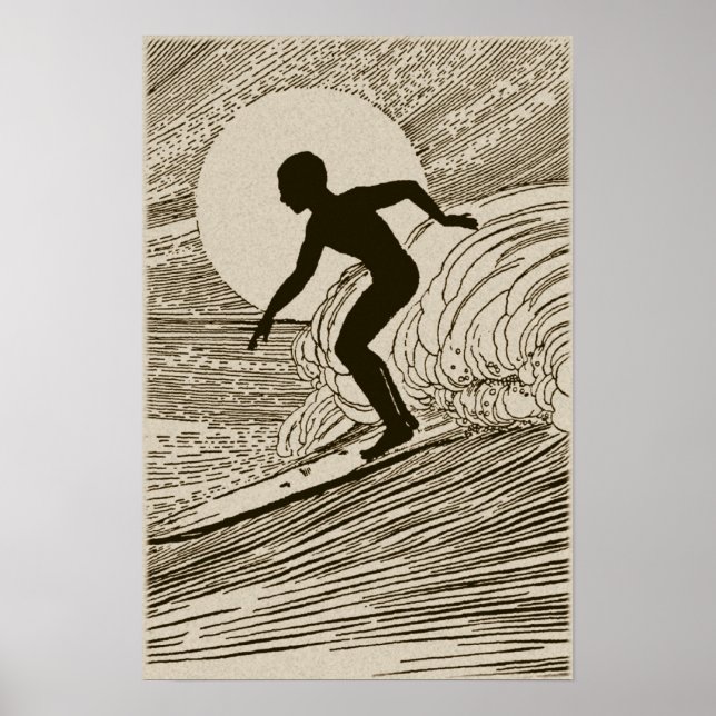 Vintage Kunst - Surfposter Poster (Vorne)