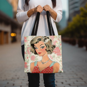 Vintage-Kunst-Tasche, Retro-Mode-Illustration 