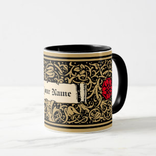 Vintage Kunst und Handwerk Blumenwein Personalisie Tasse
