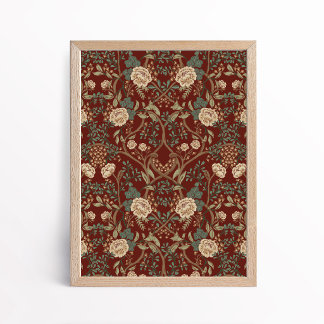 Vintage Kunst- und Handwerksstil Pfingstrose Flora Poster