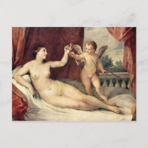 Vintage Kunst - Venus & Cupid - Reni Postkarte
