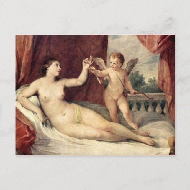 Vintage Kunst - Venus & Cupid - Reni Postkarte (Vorderseite)