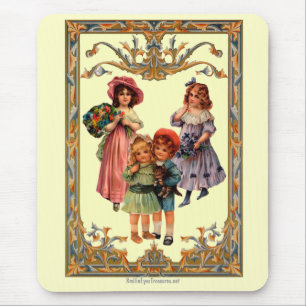 Vintage-Kunst viktorianische Kinder-Mauspad Mousepad
