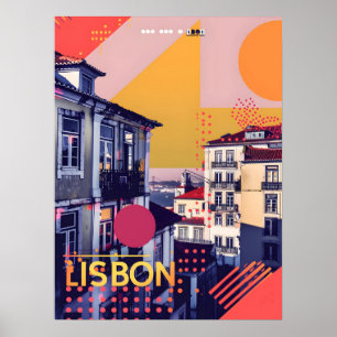 Vintage Kunst von Lissabon Poster