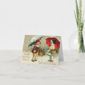 Vintage Kunst - Weihnachtskarte Feiertagskarte