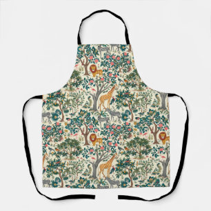 Vintage Kunst, Zebras-Giraffen, Flamingo, Vögel, l Schürze