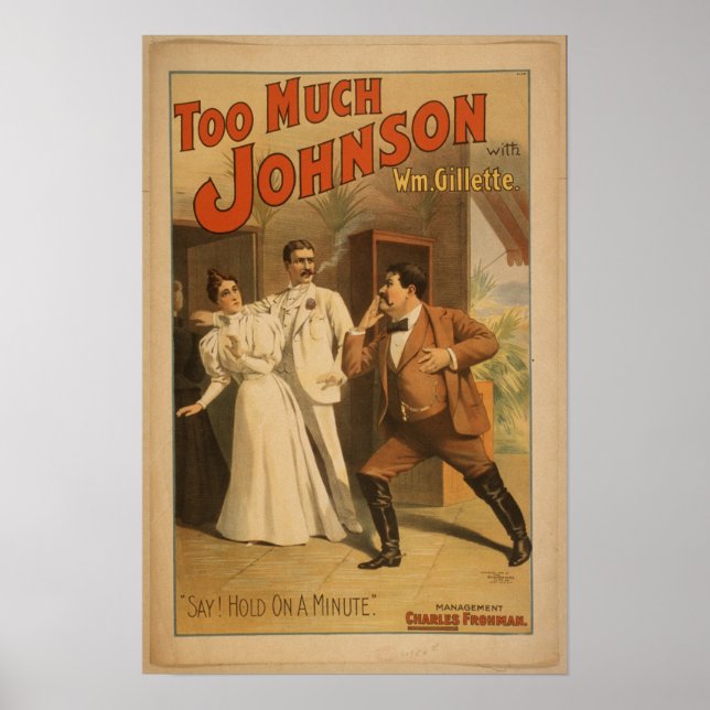 Vintage Kunst zu viel Johnson Poster (Vorne)