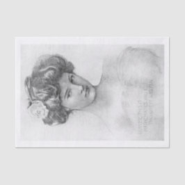 Vintage Kunstdame Seidenpapier