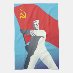 Vintage Kunstdrucke der sowjetischen Gewerkschaft  Geschirrtuch