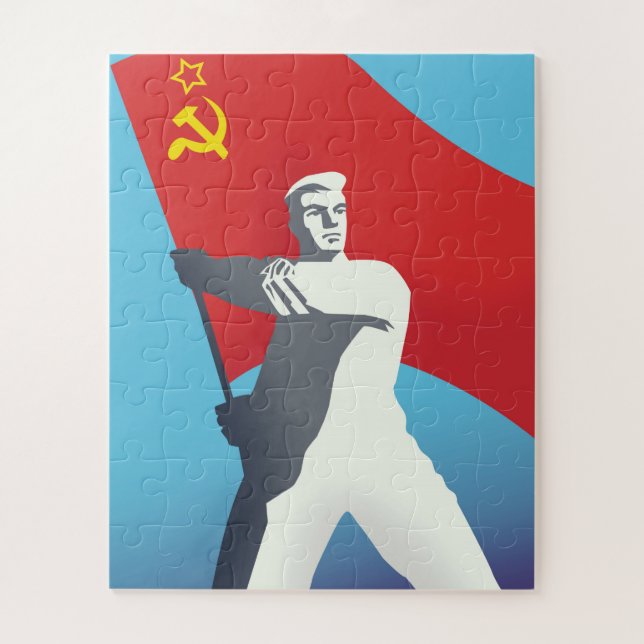 Vintage Kunstdrucke der sowjetischen Gewerkschaft  Puzzle (Vertikal)