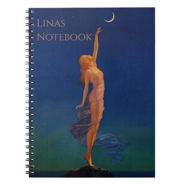 Vintage Kunstdrucke, Retro "Für den Mond suchen" Notizblock (Vorderseite)